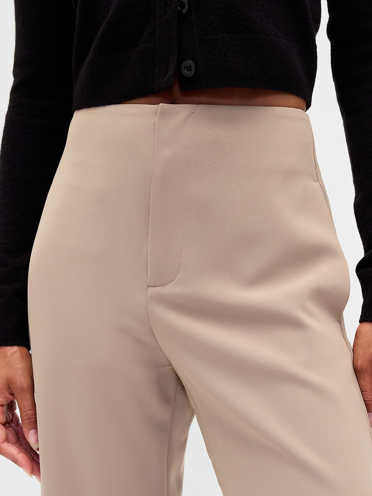 Image number 8 showing, High Rise Twill Straight Ankle Pants