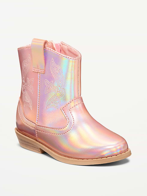 Shiny Shiny Side-Zip Western Boots for Toddler Girls on clearance at Old Navy — 70% off