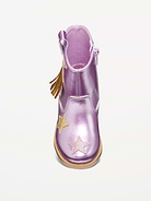 Image number 2 showing, Shiny Side-Zip Western Boots for Toddler Girls