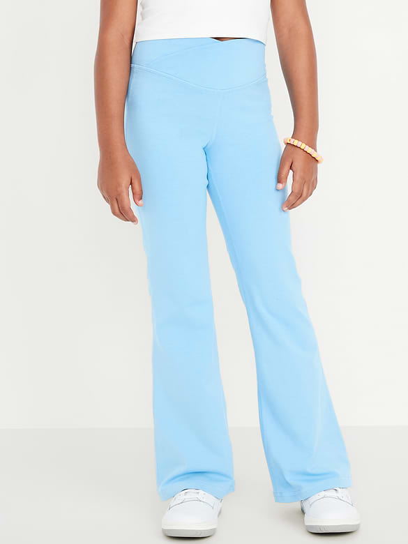 High-Waisted PowerChill Crossover Flared Leggings for Girls