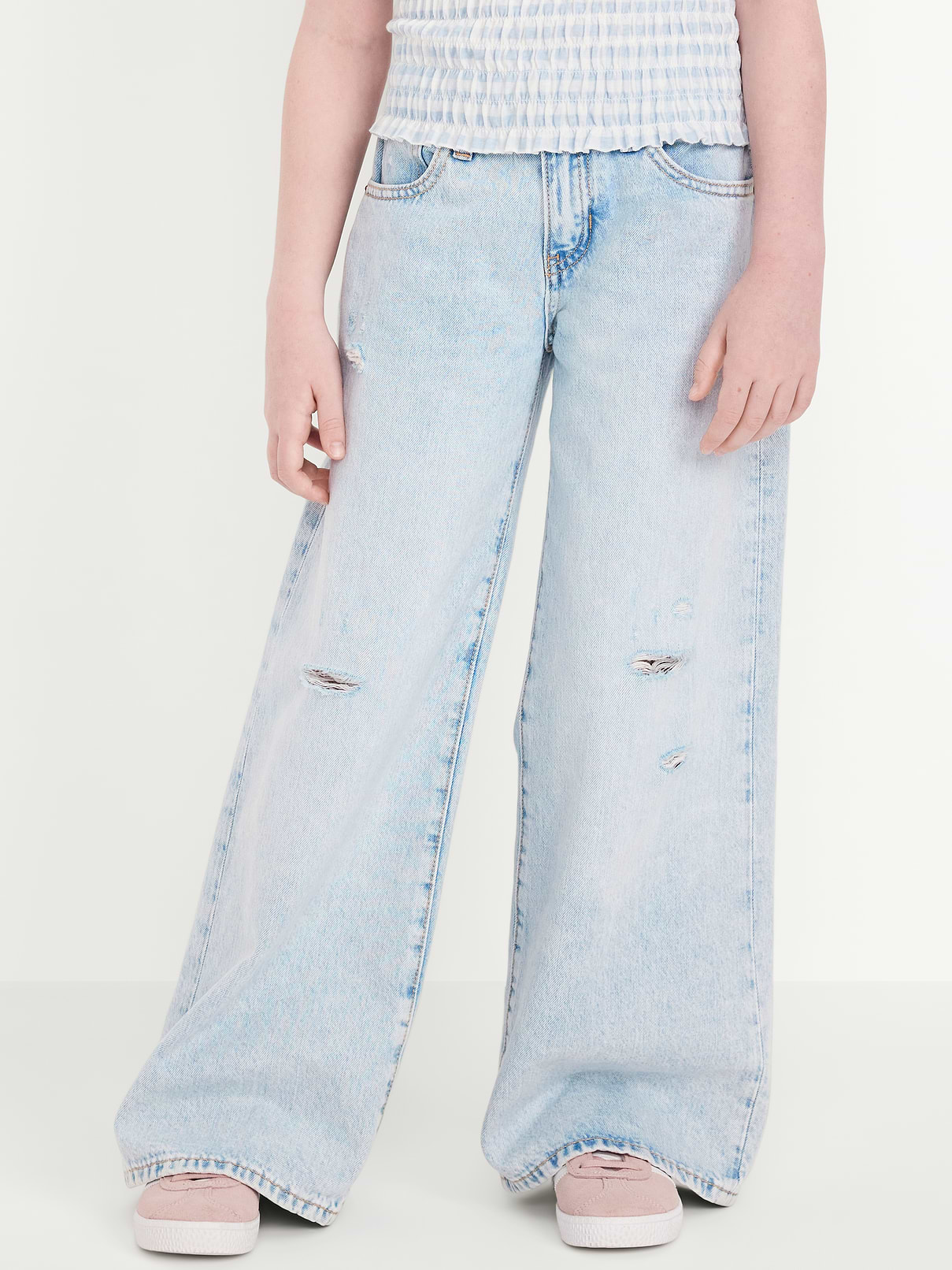 Image number 1 showing, Mid-Rise Super Baggy Wide-Leg Jeans for Girls