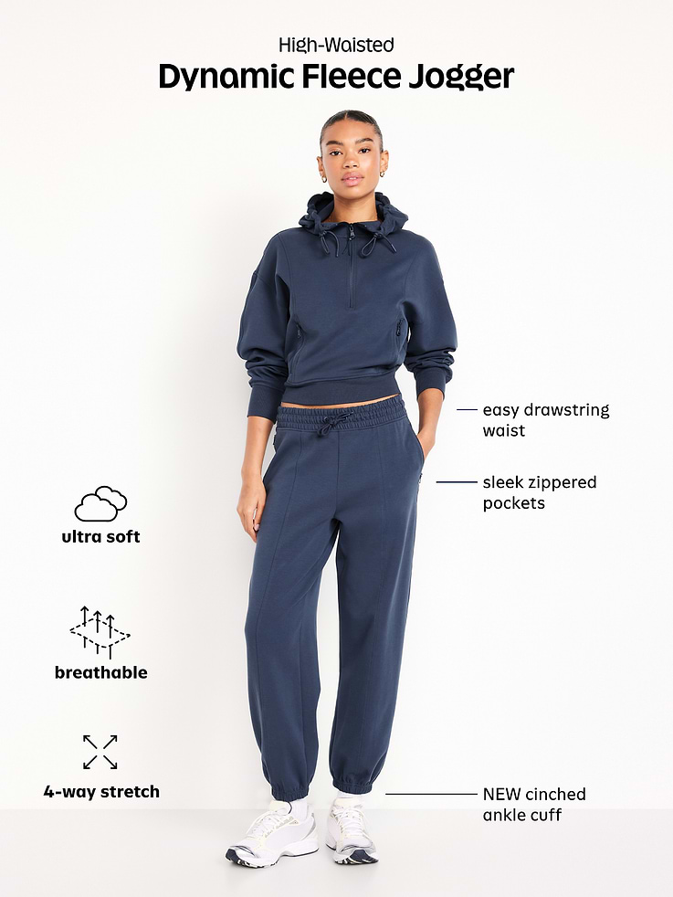 Image number 9 showing, High-Waisted Dynamic Fleece Sweatpants