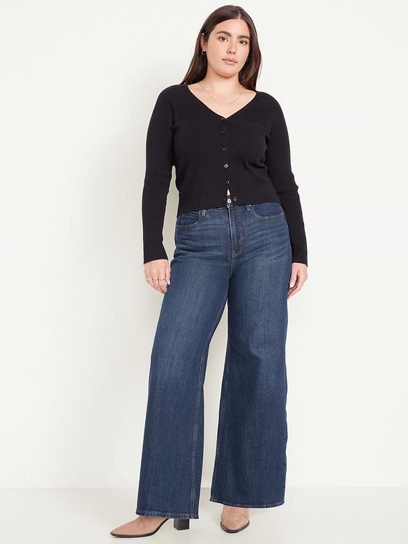 Image number 5 showing, Extra High-Waisted Super Wide-Leg Jeans