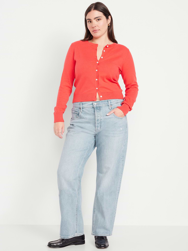 Image number 6 showing, Mid-Rise Slouchy Straight Jeans