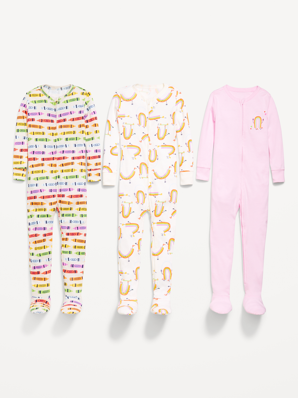 Image number 2 showing, Snug-Fit 2-Way-Zip Pajama One-Piece 3-Pack for Toddler & Baby