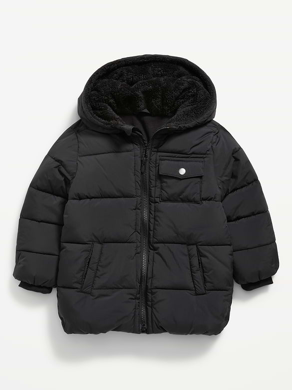 Water-Resistant Oversized Utility Parka Jacket for Toddler Boys