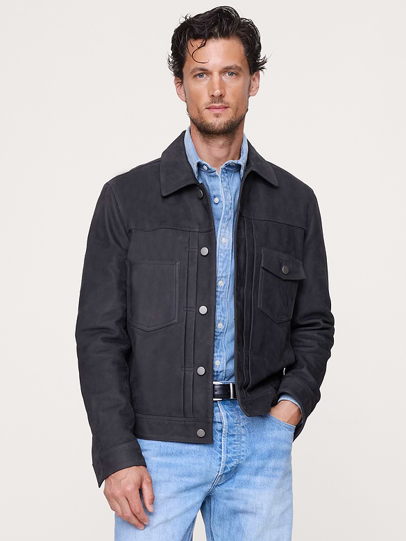 Nubuck Leather Trucker Jacket