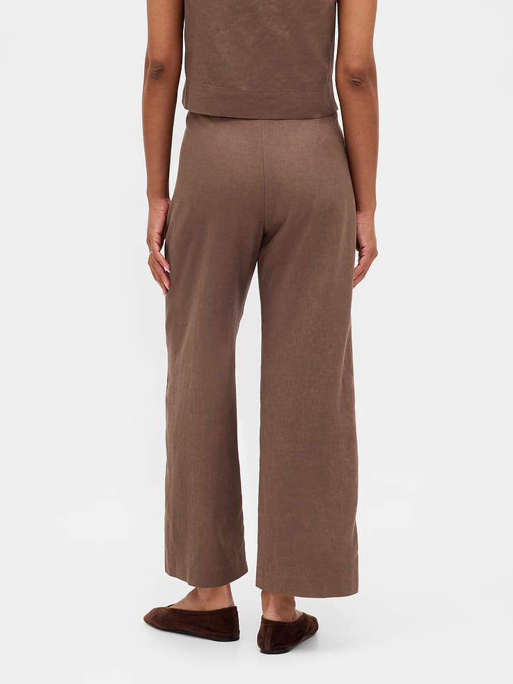 Image number 4 showing, Linen-Blend Relaxed Straight Ankle Pants