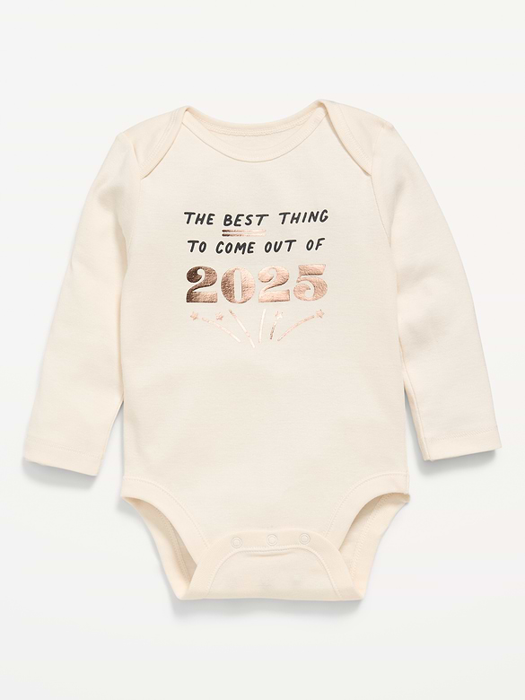 Long-Sleeve Unisex Graphic Bodysuit for Baby