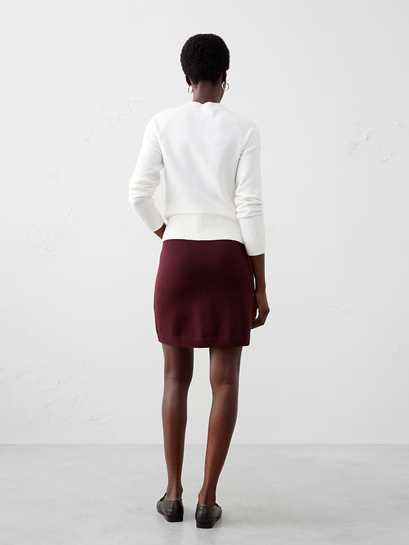 Ribbed Mini Sweater Skirt