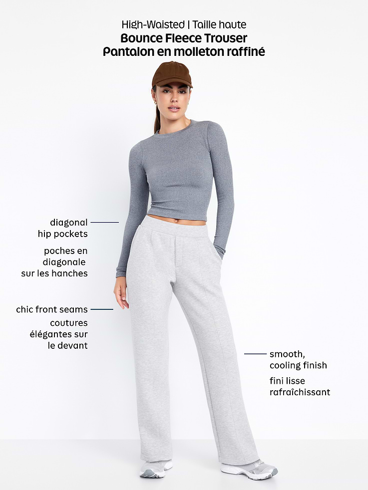 Image number 9 showing, High-Waisted Bounce Fleece Trouser Sweatpants