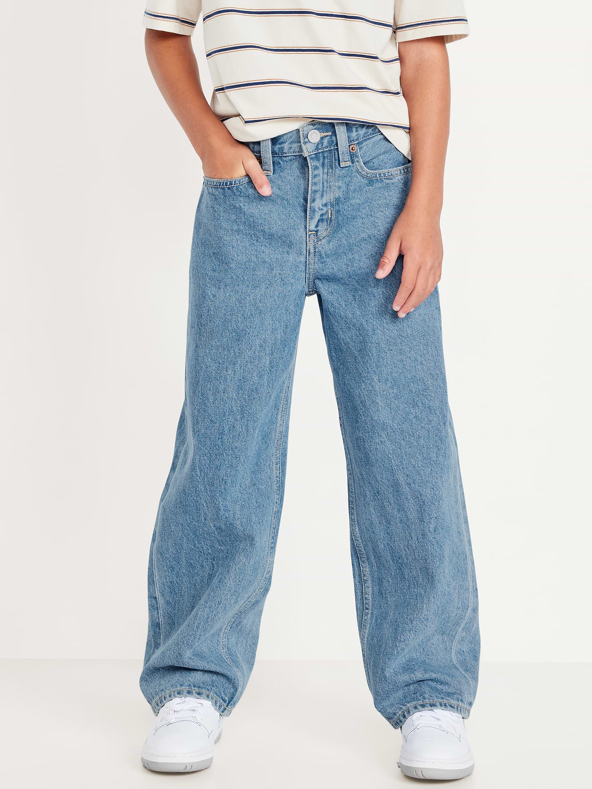 Image number 1 showing, Baggy Non-Stretch Jeans for Boys