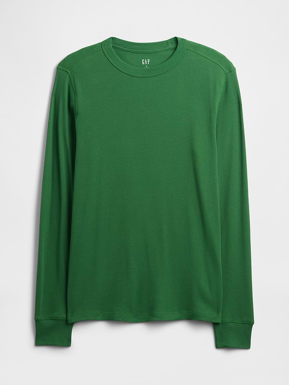 Waffle-Knit Crewneck T-Shirt