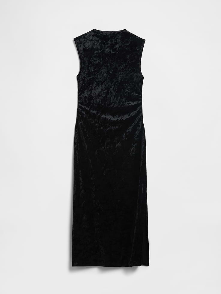 Image number 6 showing, Ruched Velvet Mockneck Midi Dress