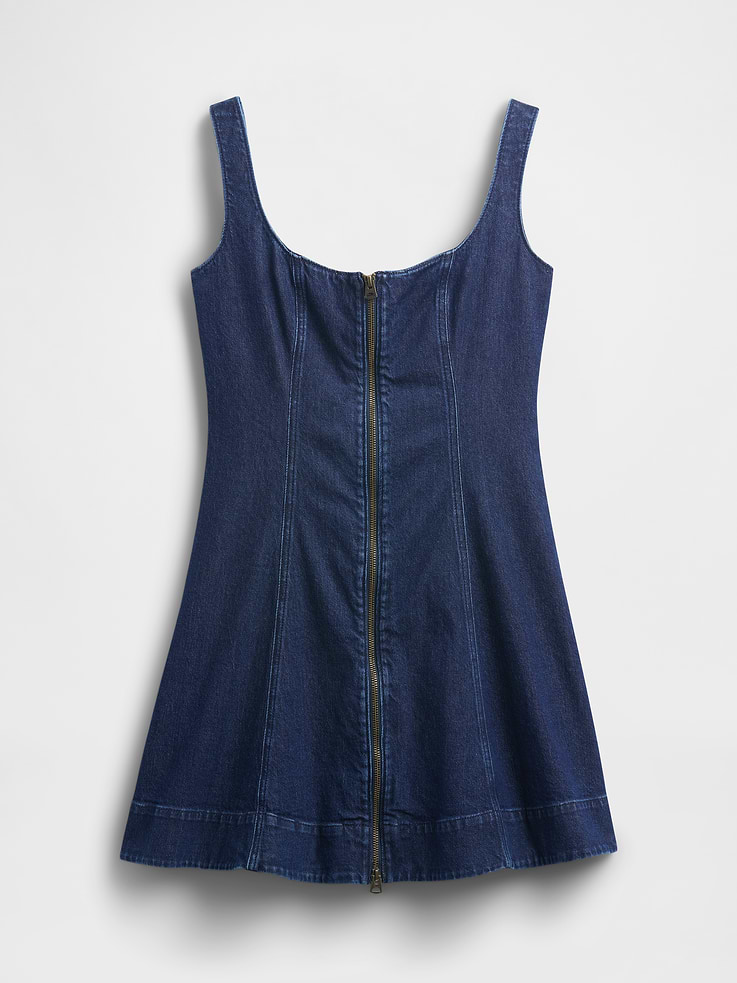 Image number 5 showing, Denim Zip-Front Mini Dress