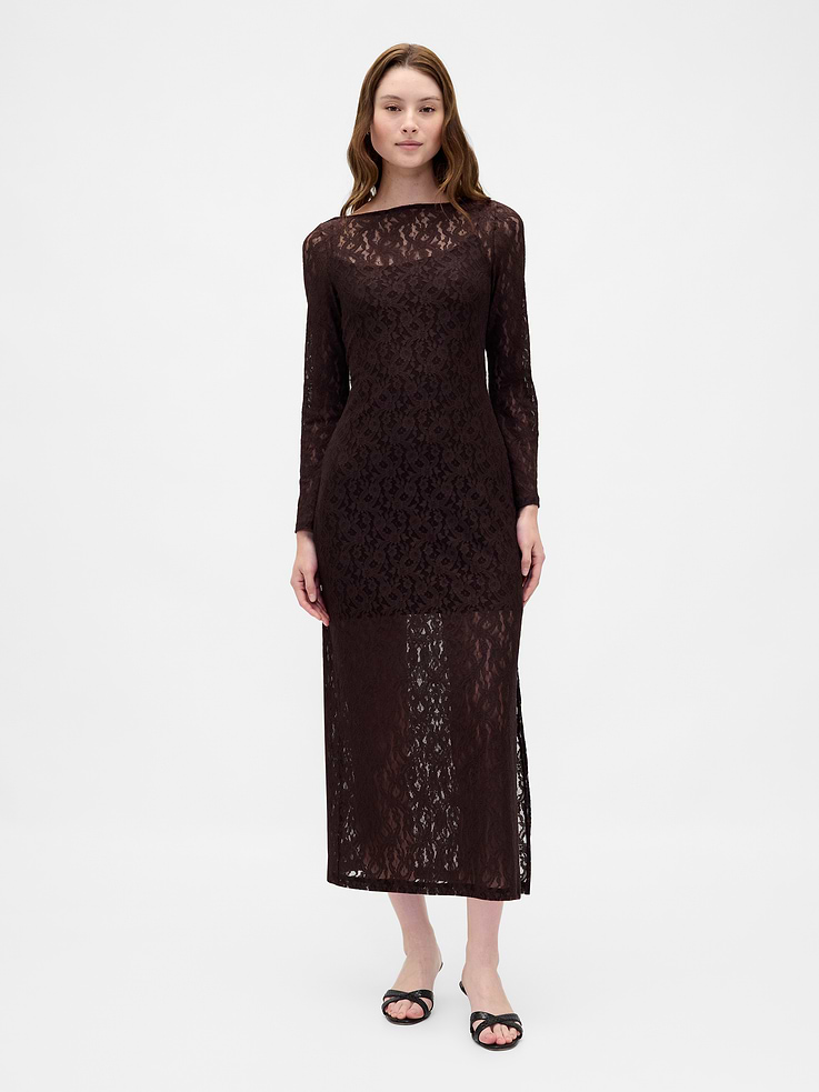 Image number 1 showing, Lace Bell-Sleeve Maxi Dress