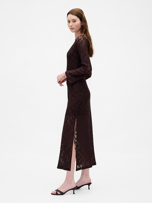 Lace Bell-Sleeve Maxi Dress