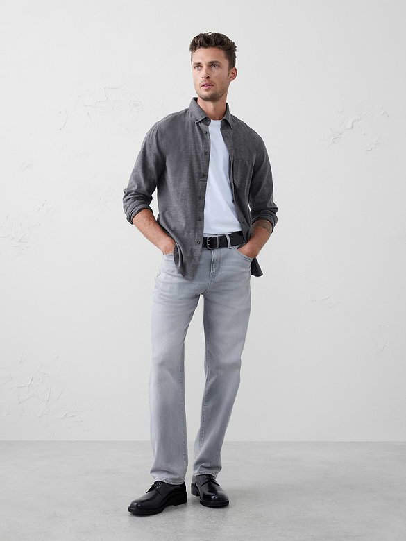 Slim-Fit Lightweight Flannel Shirt