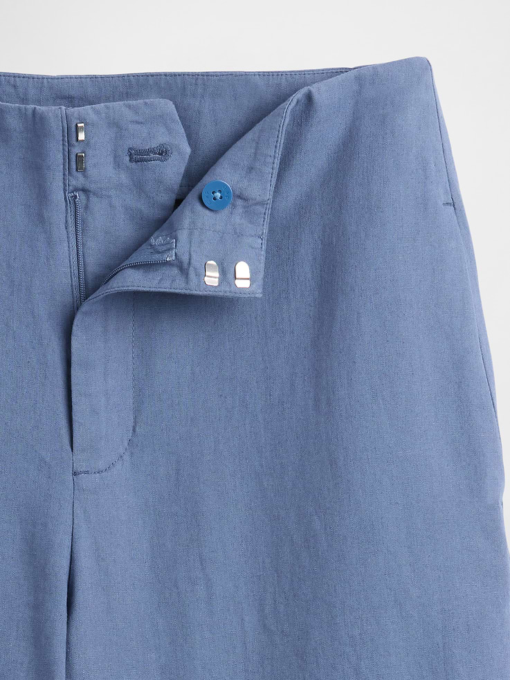 Image number 5 showing, Linen-Blend Relaxed Straight Ankle Pants
