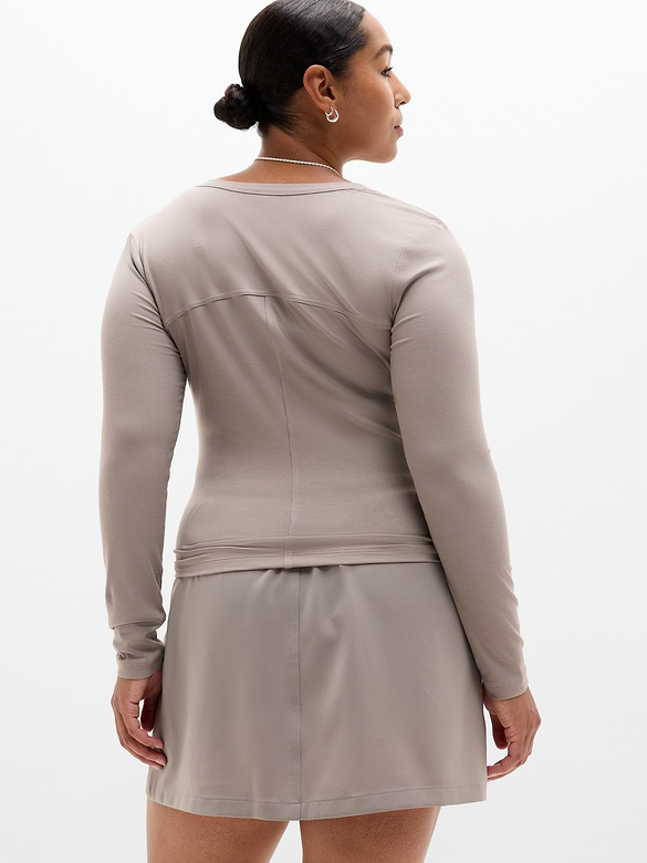 Signature Rib Long Sleeve Henley Top