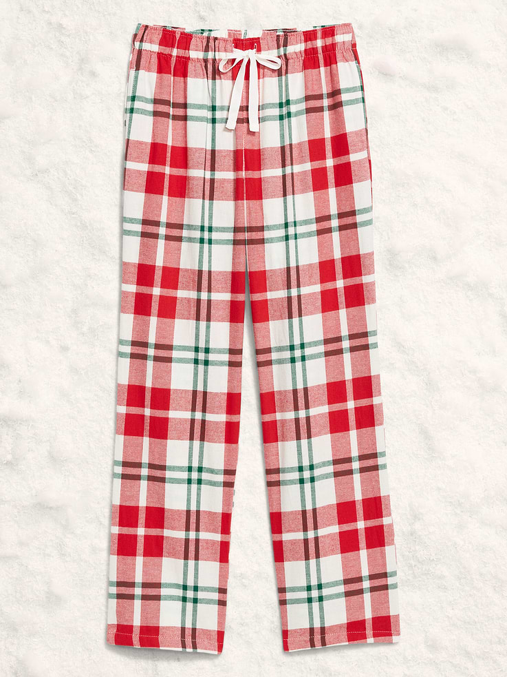 L'image numéro 4 présente Pantalon de pyjama en flanelle à carreaux à taille mi-basse pour femme