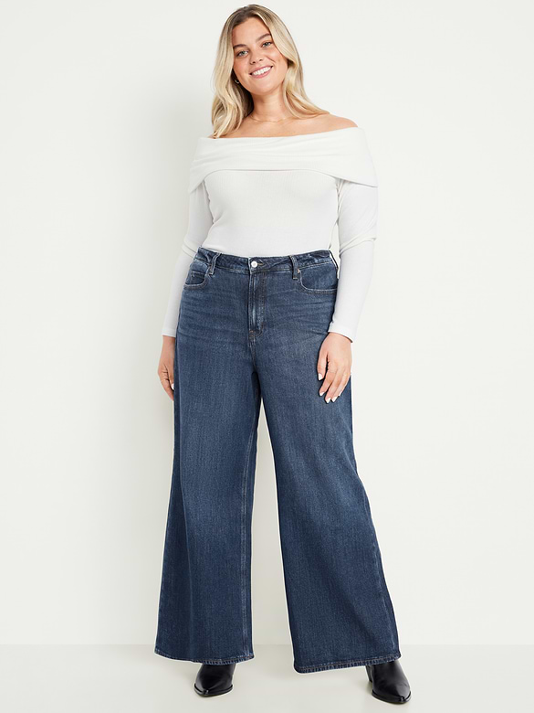 Image number 7 showing, Extra High-Waisted Super Wide-Leg Jeans