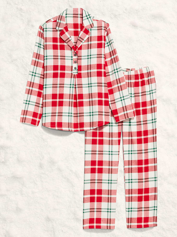 Image 2 of 2, Maternity Plaid Flannel Pajama Pant Set