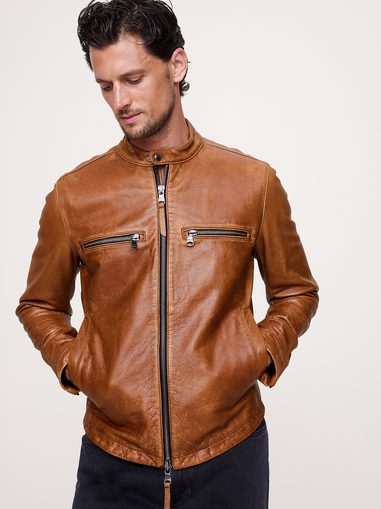 Leather Biker Jacket | Banana Republic