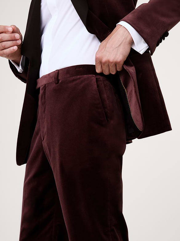 Pantalon droit en velours
