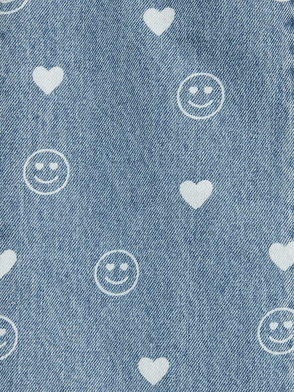 Jean coupe généreuse jambe large à motif pour fille