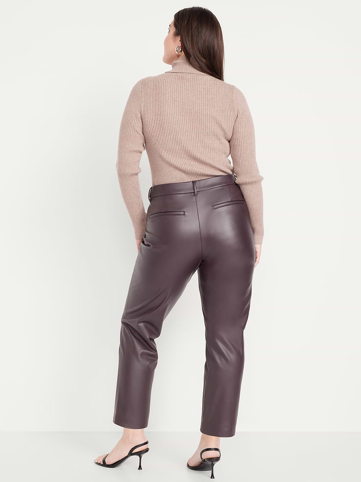 Image number 7 showing, High-Waisted Faux-Leather Pixie Straight Pants