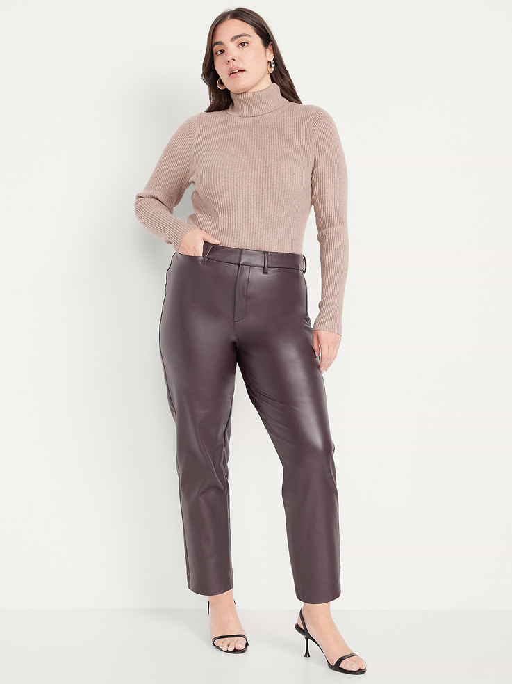Image number 6 showing, High-Waisted Faux-Leather Pixie Straight Pants