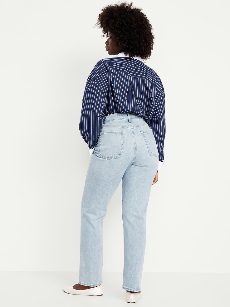 Image number 5 showing, Curvy Extra High-Waisted Straight Jeans
