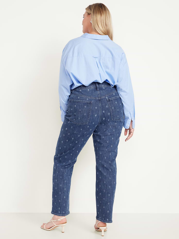 Image number 8 showing, Extra High-Waisted Textured Straight Jeans
