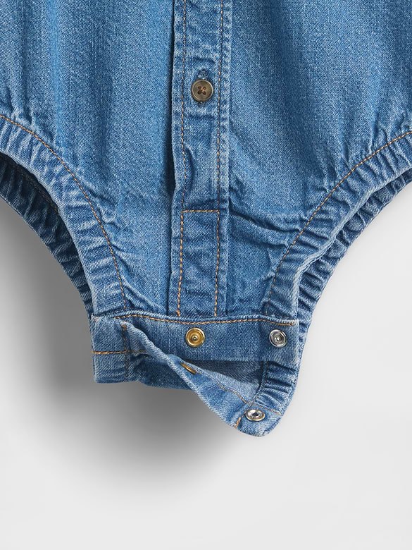 Baby Denim Button-Down Bodysuit
