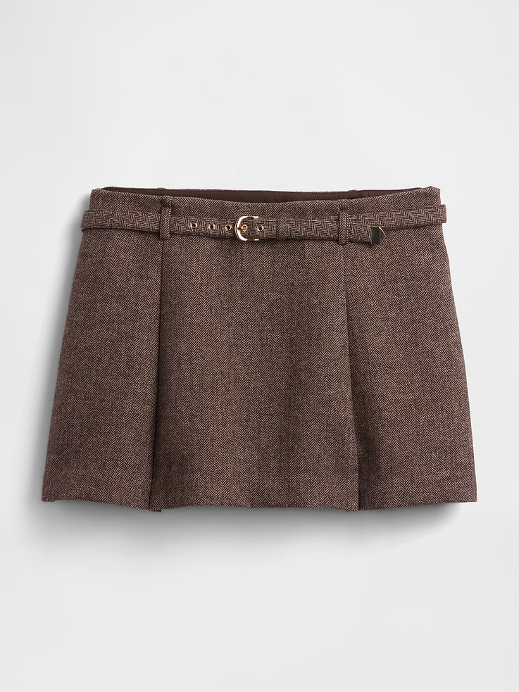 Image number 5 showing, Wool-Blend Pleated Mini Skort