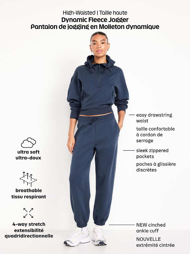 Image number 9 showing, High-Waisted Dynamic Fleece Sweatpants