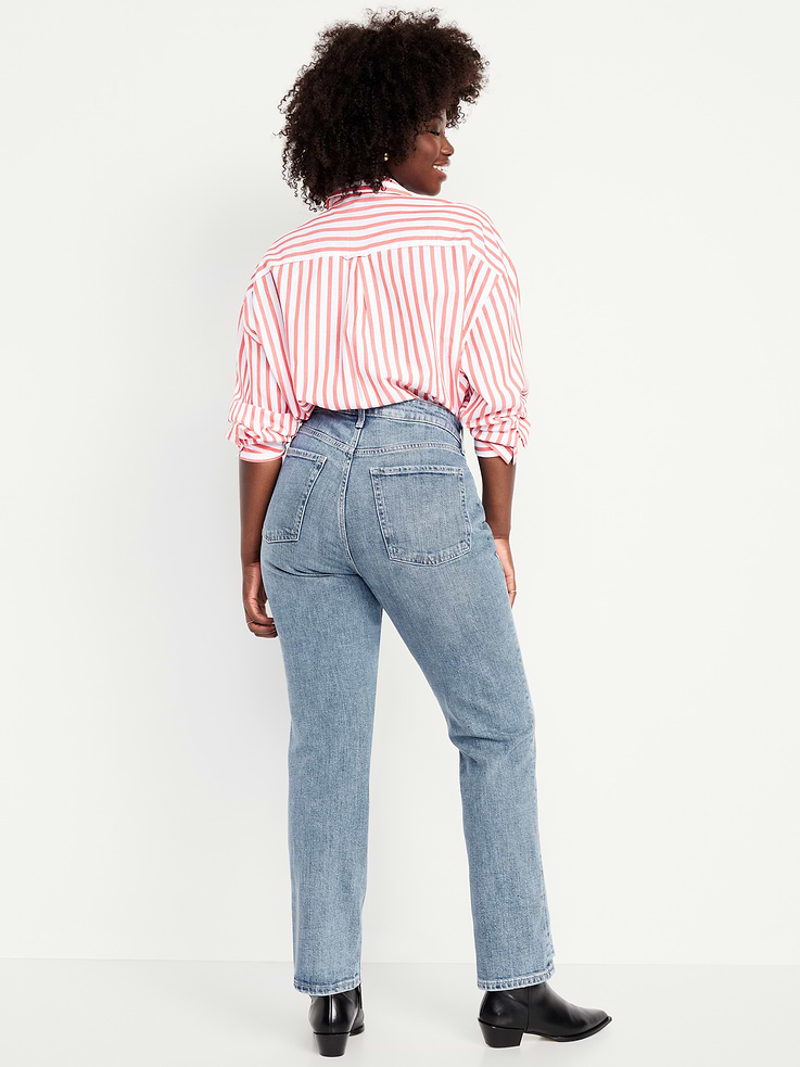 Image number 5 showing, Curvy Extra High-Waisted Straight Jeans