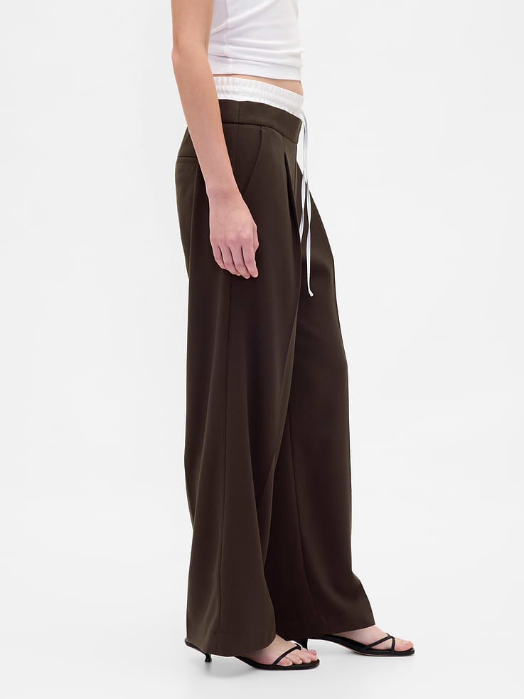 L'image numéro 3 présente Pantalon à taille mi-basse à ceinture double