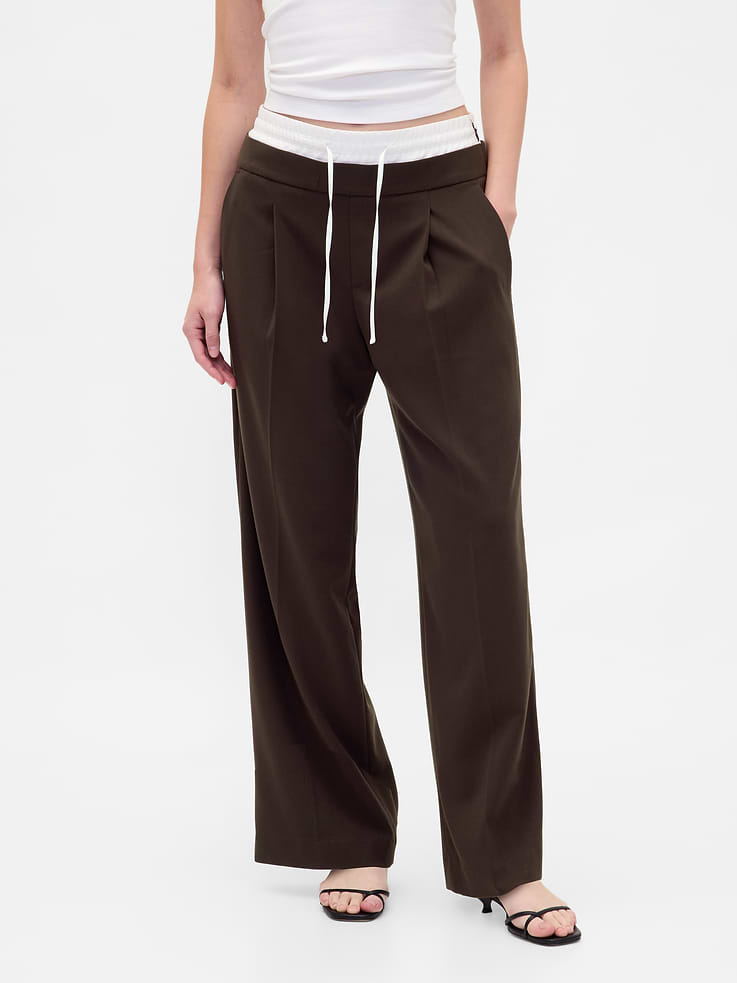 L'image numéro 2 présente Pantalon à taille mi-basse à ceinture double