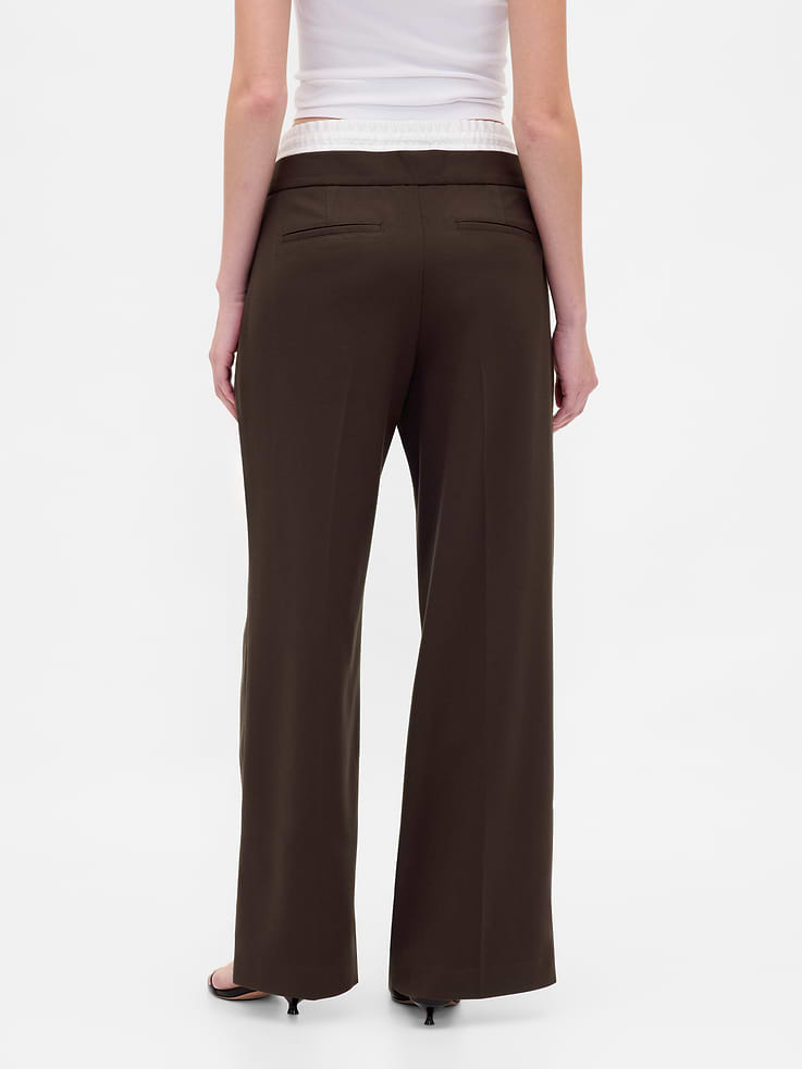 L'image numéro 4 présente Pantalon à taille mi-basse à ceinture double
