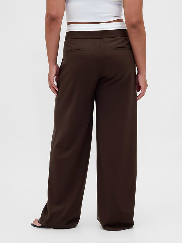 Mid Rise Double-Waist Pants