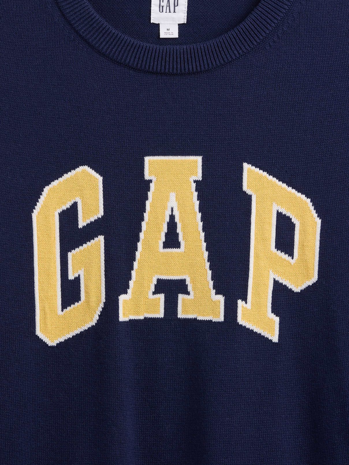 Image 4 of 5, Relaxed Gap Logo Intarsia Sweater