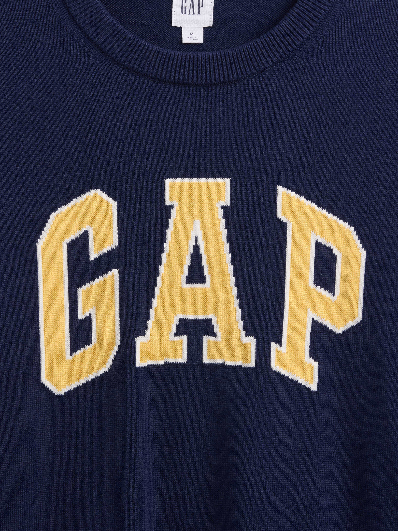 Image 4 of 5, Relaxed Gap Logo Intarsia Sweater