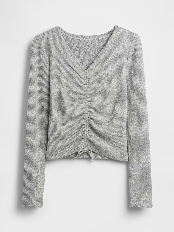 Kids Softspun Rib Ruched Top