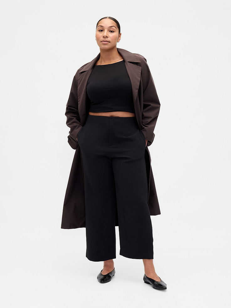 Image number 5 showing, High Rise Twill Straight Ankle Pants