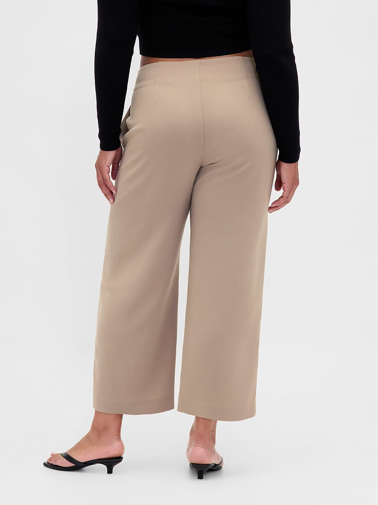 Image number 6 showing, High Rise Twill Straight Ankle Pants