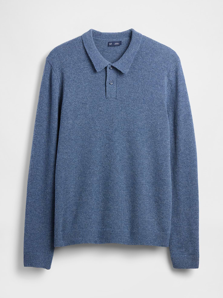 Image number 5 showing, Merino Wool-Blend Polo Sweater