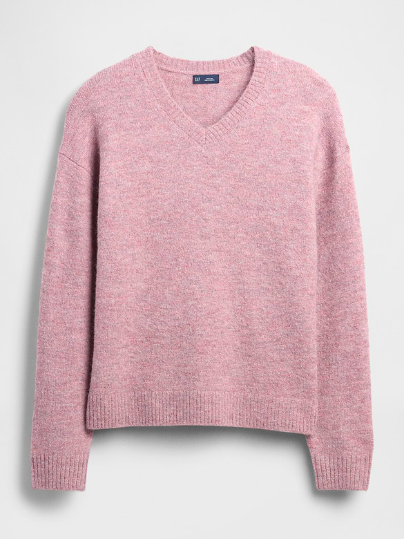 Relaxed V-Neck Crop Sweater