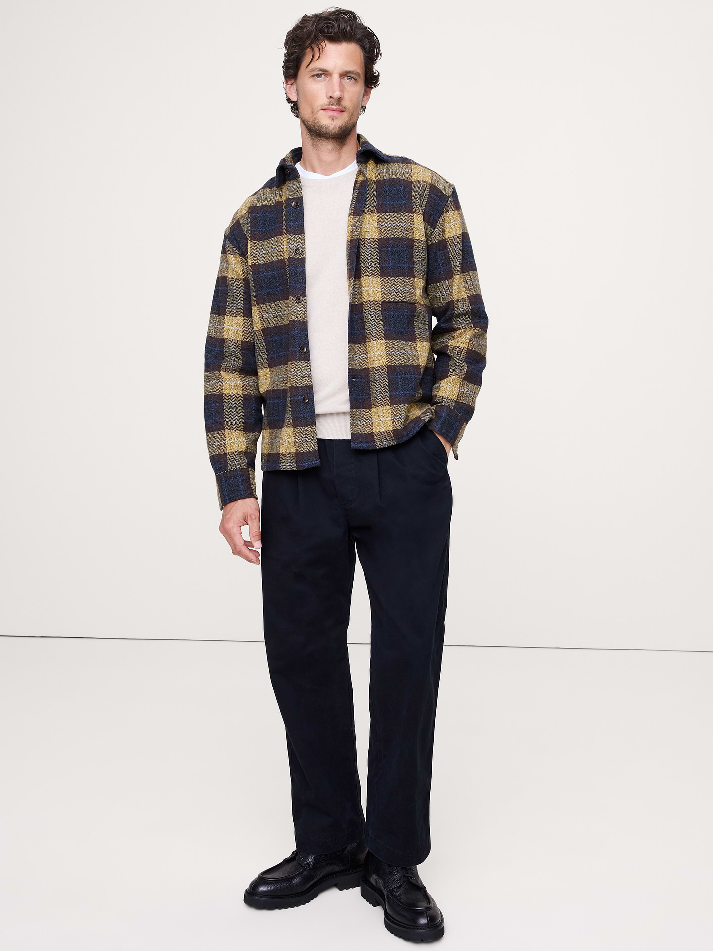 Image number 1 showing, Relaxed-Fit Flannel Overshirt